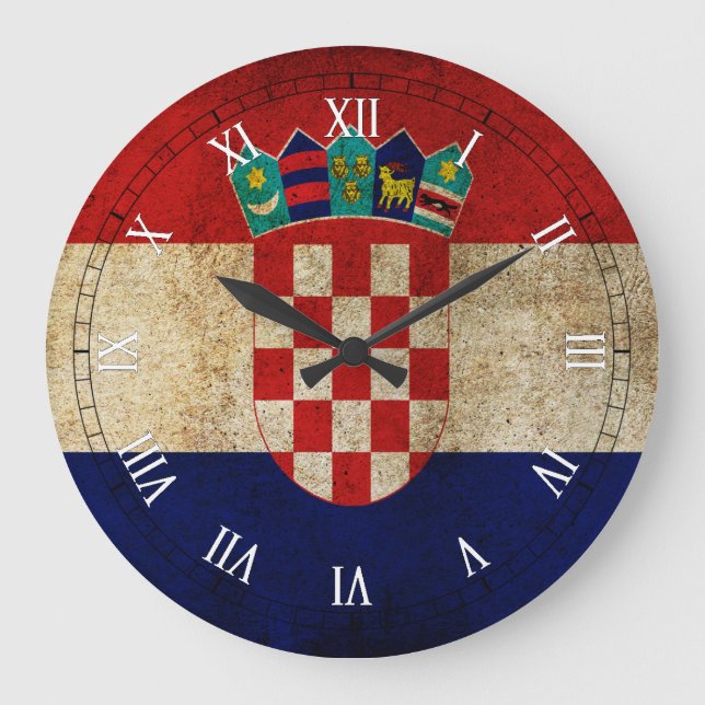 croatia flagga stor klocka (Framsida)