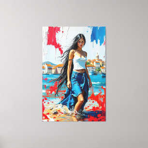 Croatia Hrvatska Kroatien Hrv Zagreb Split Flag  Canvastryck