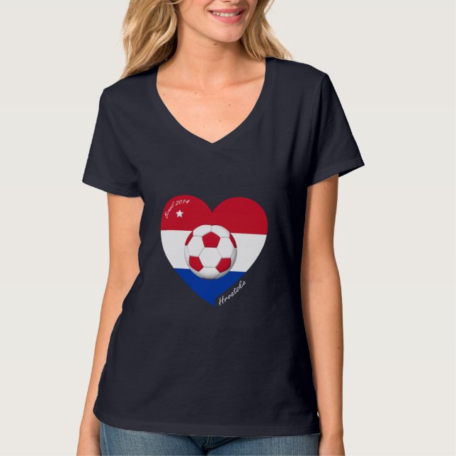 Croatia "HRVATSKA" Soccer Team Fútbol Croacia 2014 T Shirt (Framsida)