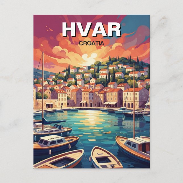 Croatia Hvar Vykort (Framsida)