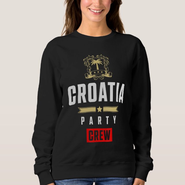 Croatia Party Crew  Cool Hrvatska Vacation Team T Shirt (Framsida)