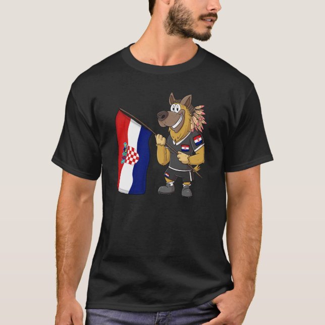 Croatia Rasta Dog T Shirt (Framsida)