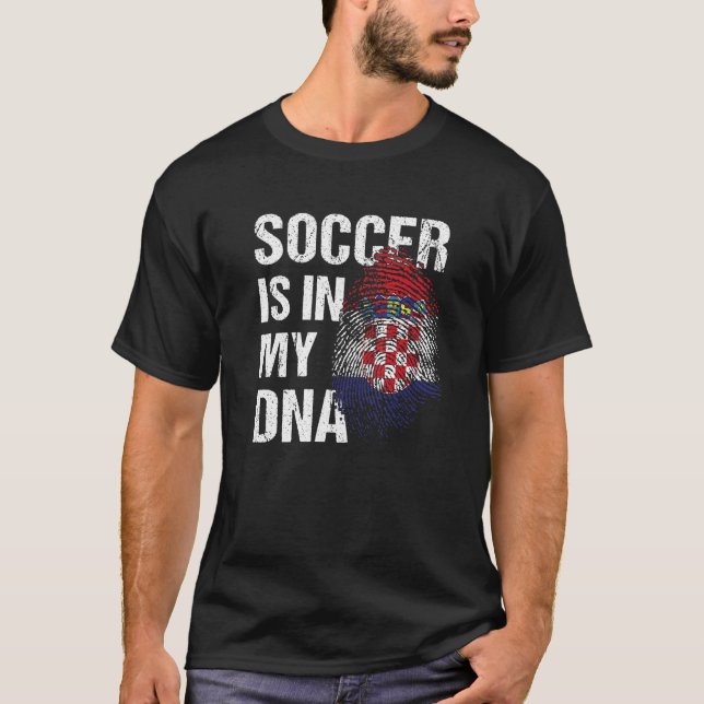 Croatia Soccer Croatian Football Hrvatska Futbol 1 T Shirt (Framsida)