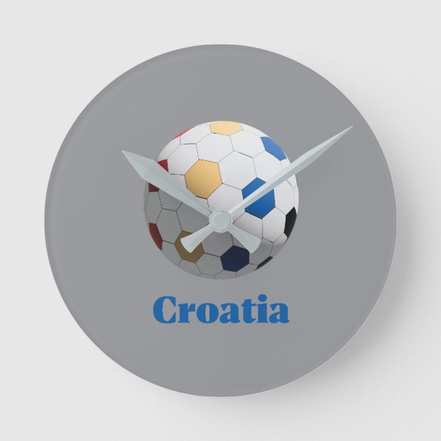 Croatia Soccer Rund Klocka (Framsida)