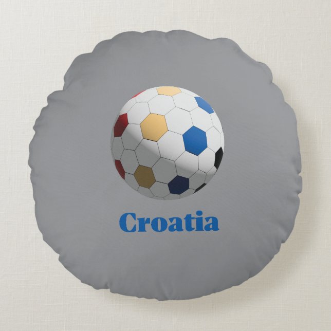 Croatia Soccer Rund Kudde (Framsidan)