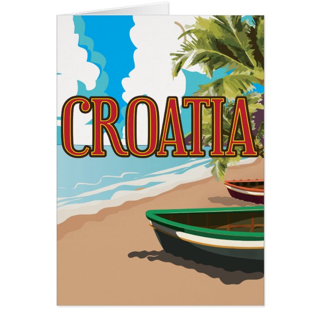 CROATIA vintage reseaffisch Hälsningskort (Framsidan)