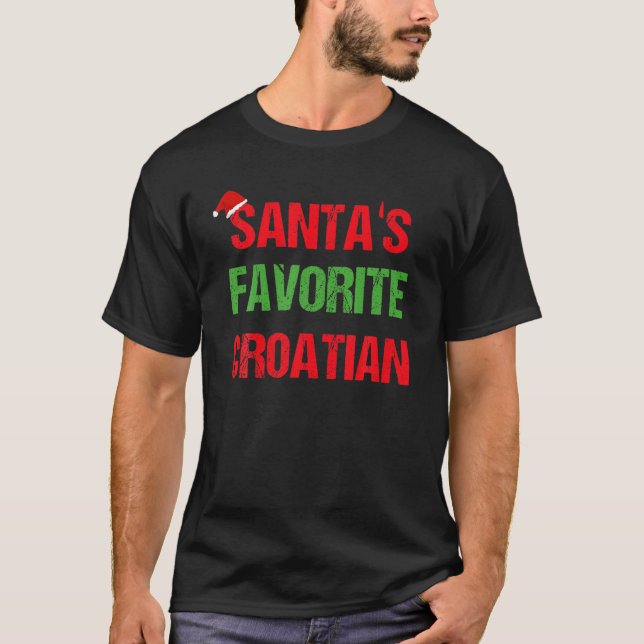 Croatian Funny Croatia Pajama Christmas Gift T Shirt (Framsida)
