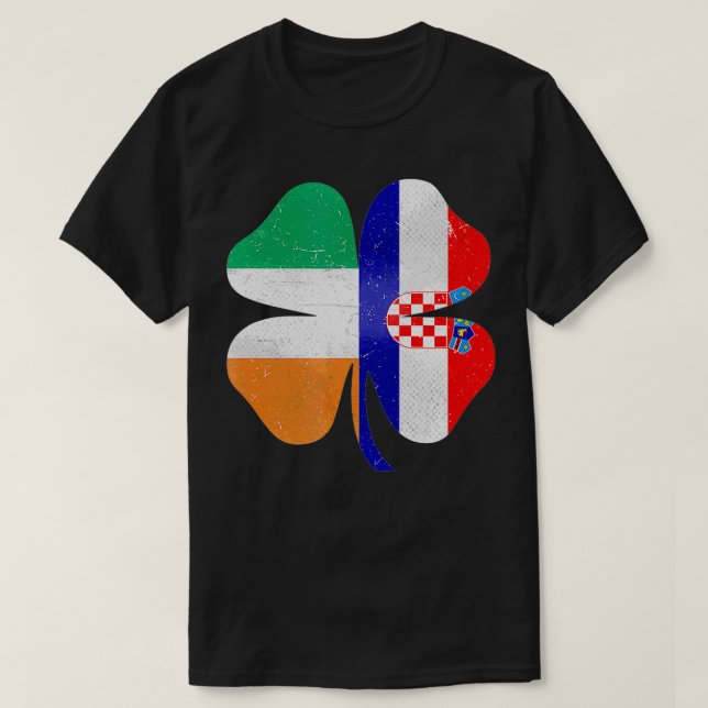 Croatian Irish Shamrock Croatia Ireland St T Shirt (Design framsida)