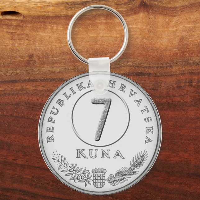 Croatian Kuna Coin Keychain–Customizable Backside Nyckelring (Framsida)