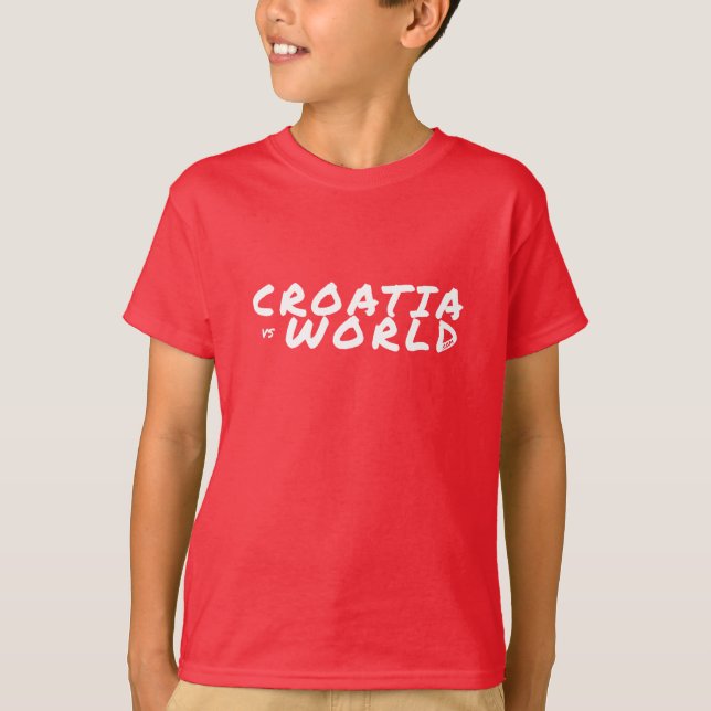 CROATIAvsWORLD Basic Red T Shirt (Framsida)