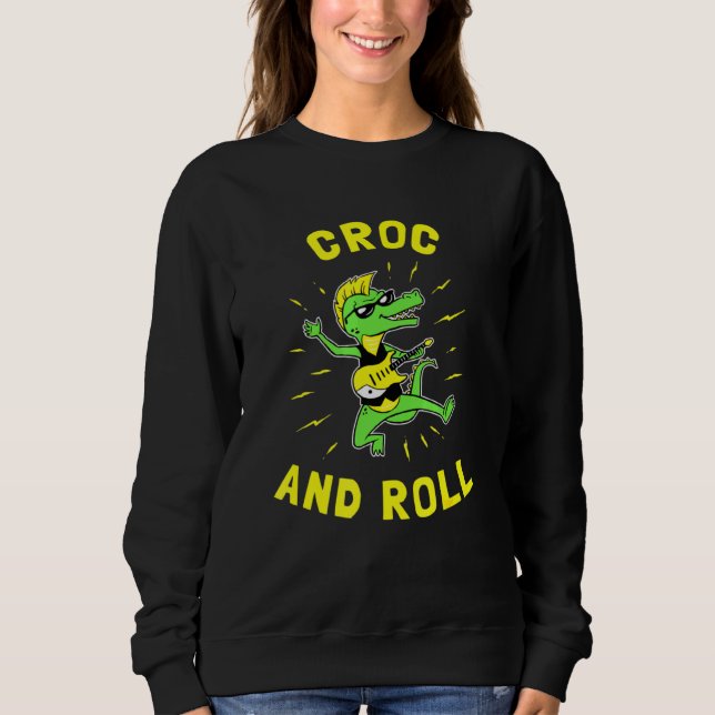 Croc And Roll  Crocodile Rock And Roll T Shirt (Framsida)