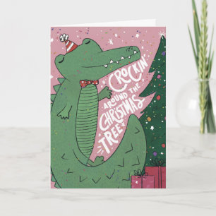 Croc-kin' runt hälsningskortet Julgran Kort