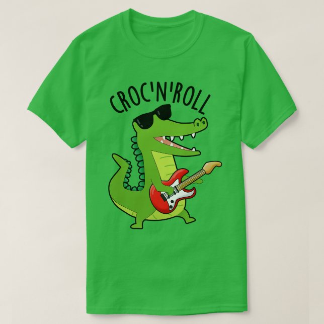 Croc N Roll Funny Crokodile Puns 1 T Shirt (Design framsida)