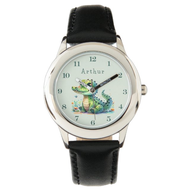 Croc O'Clock: Personalized Jungle Time Armbandsur (Framsida)