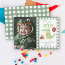 Croc Party | Cute Crocodile First Birthday Inbjudningar