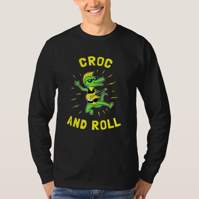 Croc & Roll Crokodile Rock and roll T Shirt (Framsida)