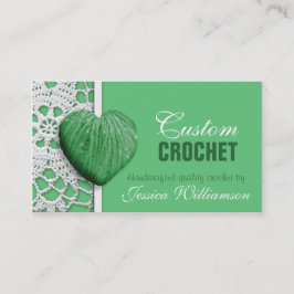Crochet - Affärskort för Grönt av Hjärtformade gar Visitkort