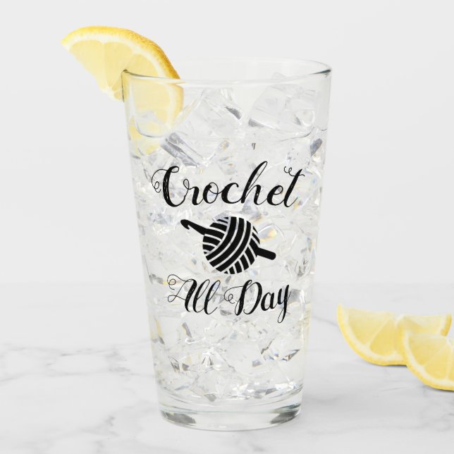 Crochet All Day Yarn Boll & Krok Crafts Glaskopp (Framsida Ice)