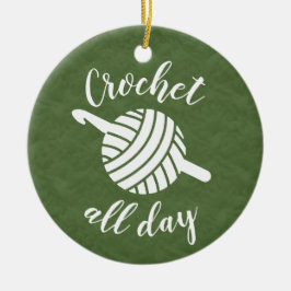 Crochet All Day Yarn Boll + Krok Crafts Julgransprydnad Keramik