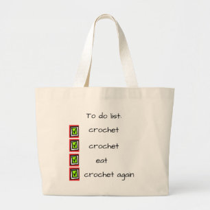 crochet älskare tote jumbo tygkasse