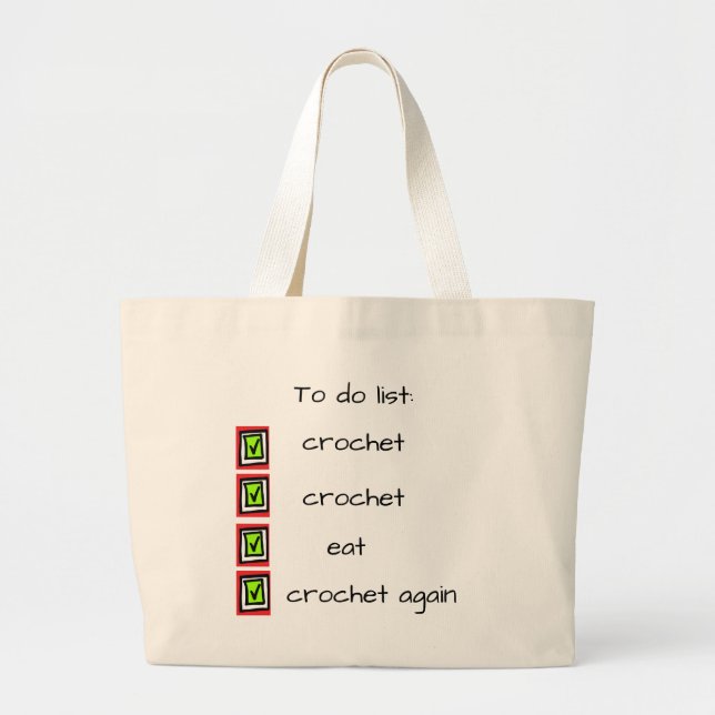 crochet älskare tote jumbo tygkasse (Framsidan)
