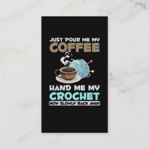 Crochet and Coffee Hobby Crawing Yarn Älskare Visitkort