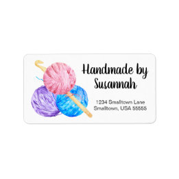 Crochet and Yarn Craft Business Adressetikett