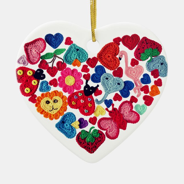 Crochet Appliques Heart Ornament (Framsidan)