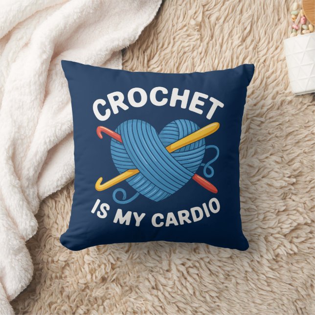 Crochet är min Cardio Crocheter Yarn Älskare Kudde (Filt)