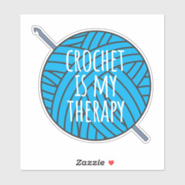 Crochet är min terapidekalett klistermärken