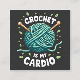 Crochet är mitt garn för sömnad av hjärn fyrkantigt visitkort