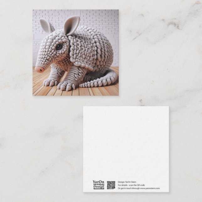 Crochet Armadillo Greeting Card Anteckningskort (Fram/baksida)