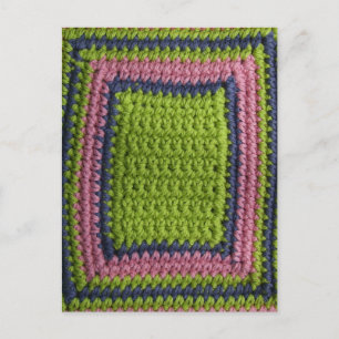 Crochet Blue, Grönt, Rosa Vykort