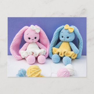 Crochet Bunny Friends – Collectible Art Vykort