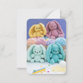 Crochet Bunny Friends – Cozy Yarn Aesthetic Anteckningskort