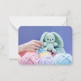 Crochet Bunny in the Making – Gentle Craft Mood Anteckningskort