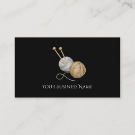 Crochet Business Card with Yarn Balls & Needles Visitkort