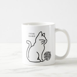 Crochet Cat Mamma Line Art Kaffemugg