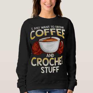 Crochet Coffee och Älskare Knitter T-Shirt