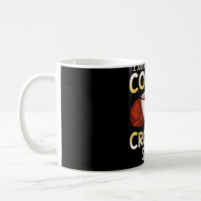 Crochet Coffee och Älskare Knitter T-Shirt Kaffemugg (Vänster)