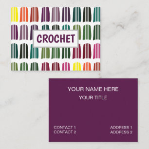 Crochet Colorful Knitting Yarn Mönster Crochet Visitkort