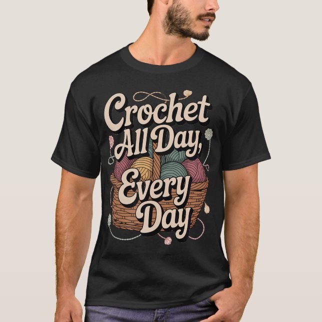 Crochet Craft Lover Yarn Knitting Fan Handmade Cra T Shirt (Framsida)