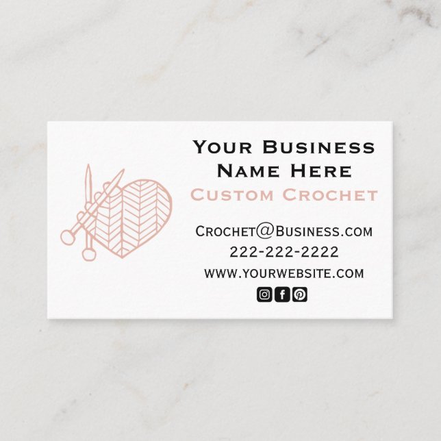 Crochet Custom Business Card Visitkort (Framsida)