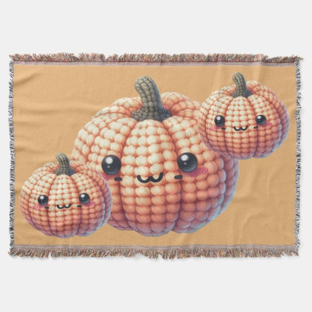 Crochet Cute Pumpkin Filt (Framsidan)