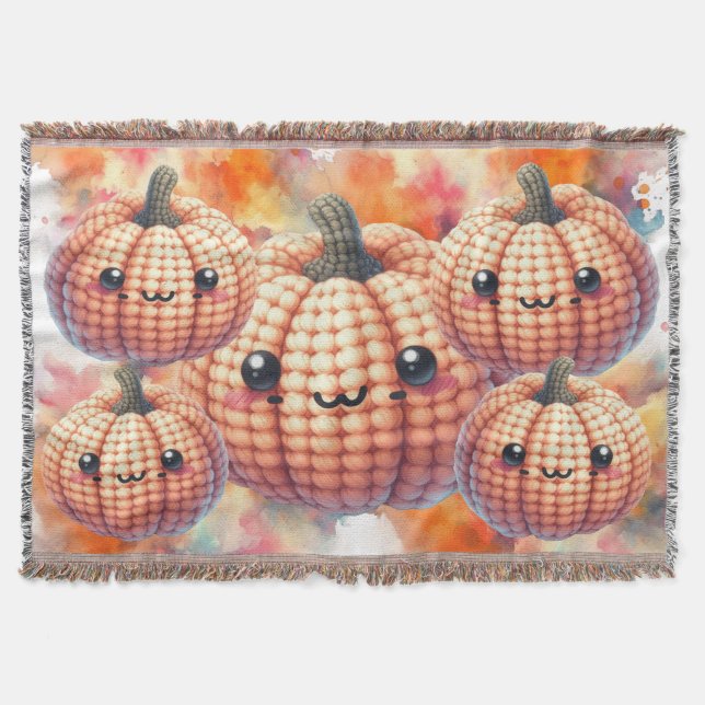 Crochet Cute Pumpkin Filt (Framsidan)