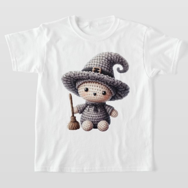 Crochet Cute Witch T Shirt (Laydown)