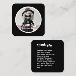 Crochet dam mode svart Tack Fyrkantigt Visitkort