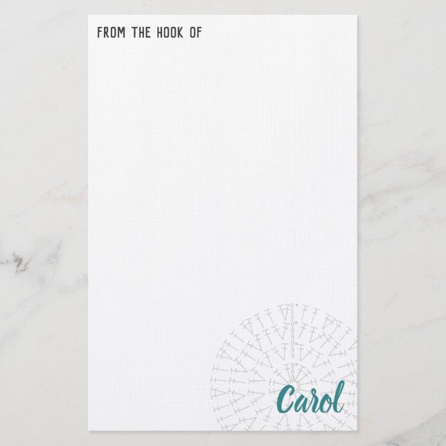 Crochet Diagram anpassningsbar Färg Brevpapper (Framsida)