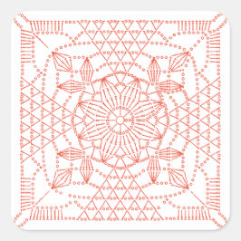Crochet Diagram anpassningsbar Färg Fyrkantigt Klistermärke
