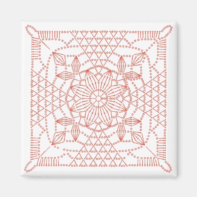 Crochet Diagram anpassningsbar Färg Magnet (Framsidan)